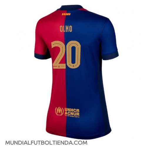 Camiseta Barcelona Dani Olmo #20 Primera Equipación Replica 2024-25 para mujer mangas cortas